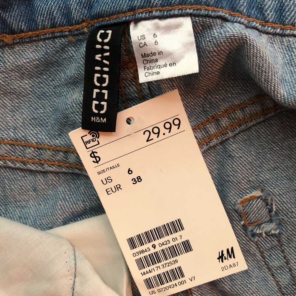 H&M Divided Belted Denim Skirt Mini - Picture 3 of 8